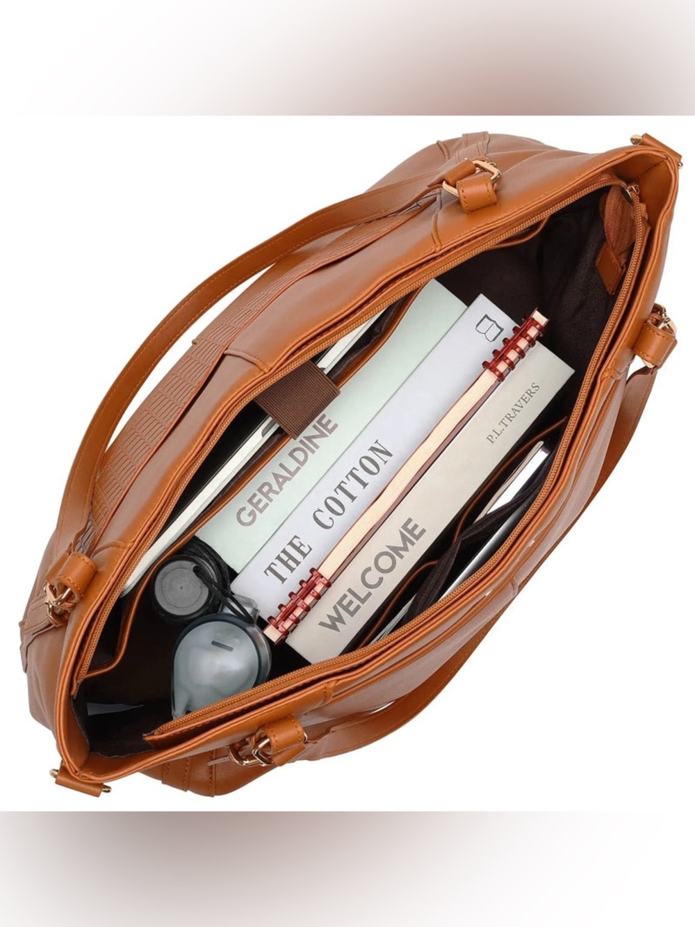 Elle Leisure Luxe 33L Vegan Leather Weekender Tote Bag - Picture 11 of 16